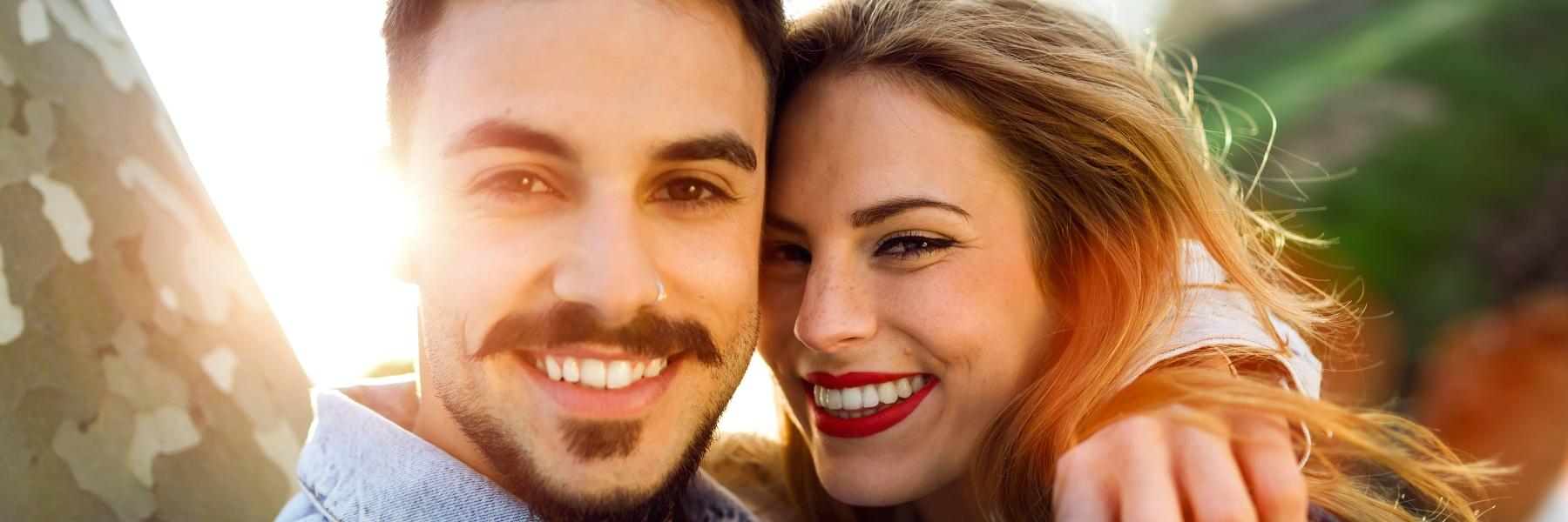 Couple with dental crowns in Lake Balboa
